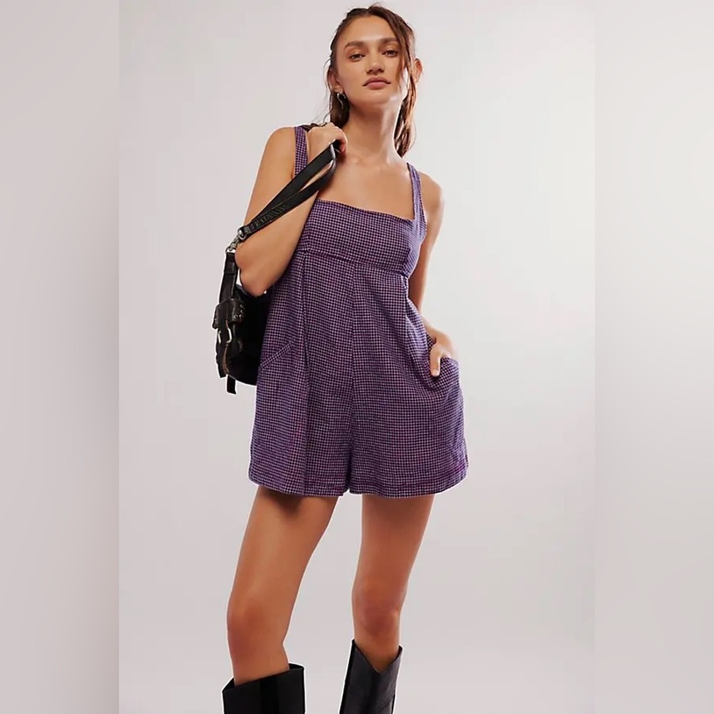 Free People Billie Plaid Romper